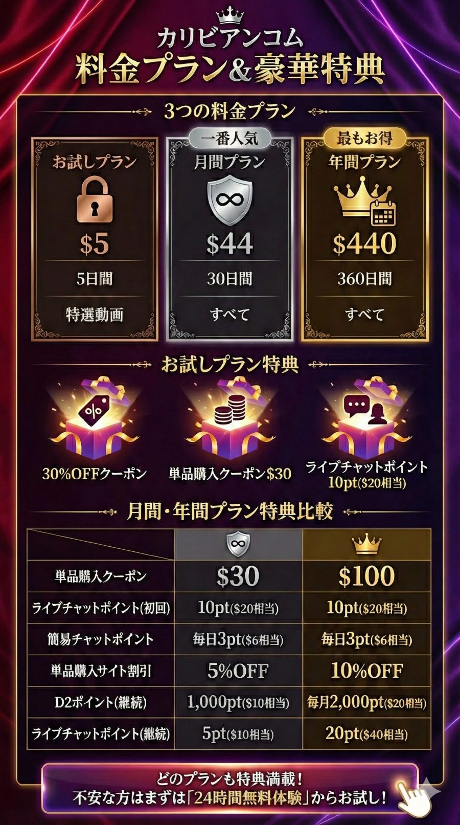 カリビアンコムの料金プランとは？