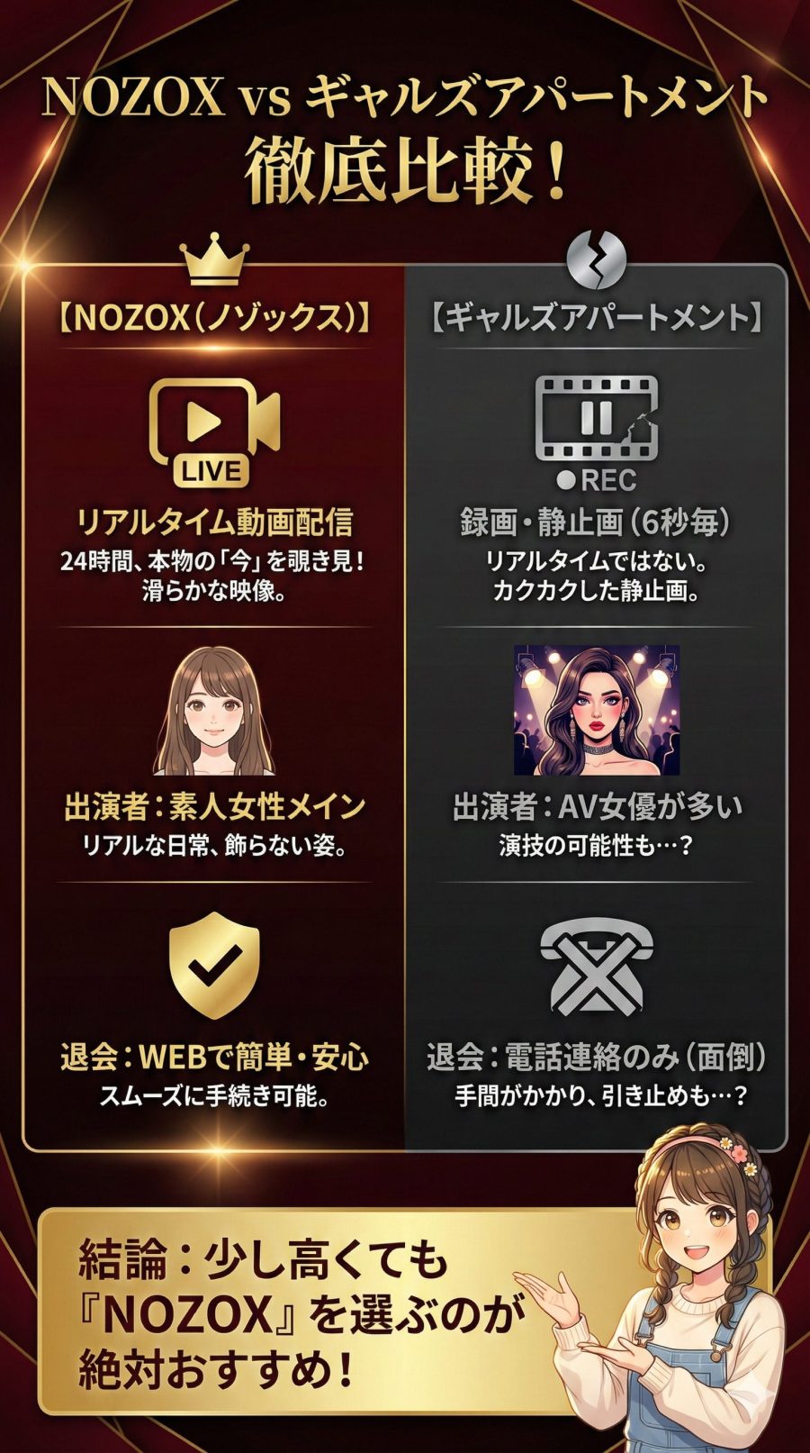 ギャルズアパートメントとの比較