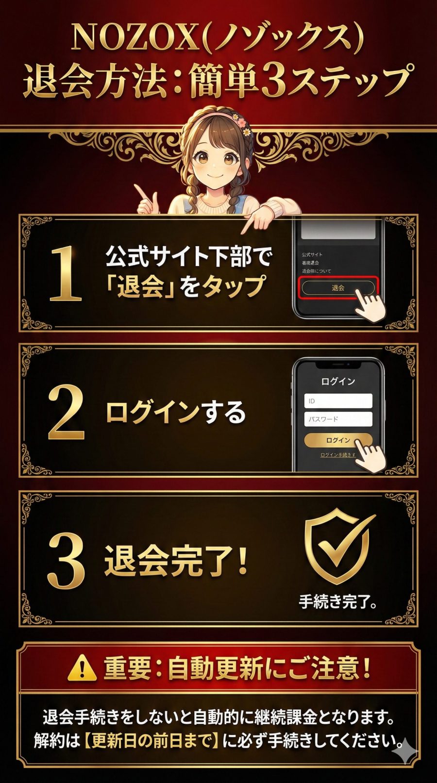 NOZOX(ノゾックス)の退会方法