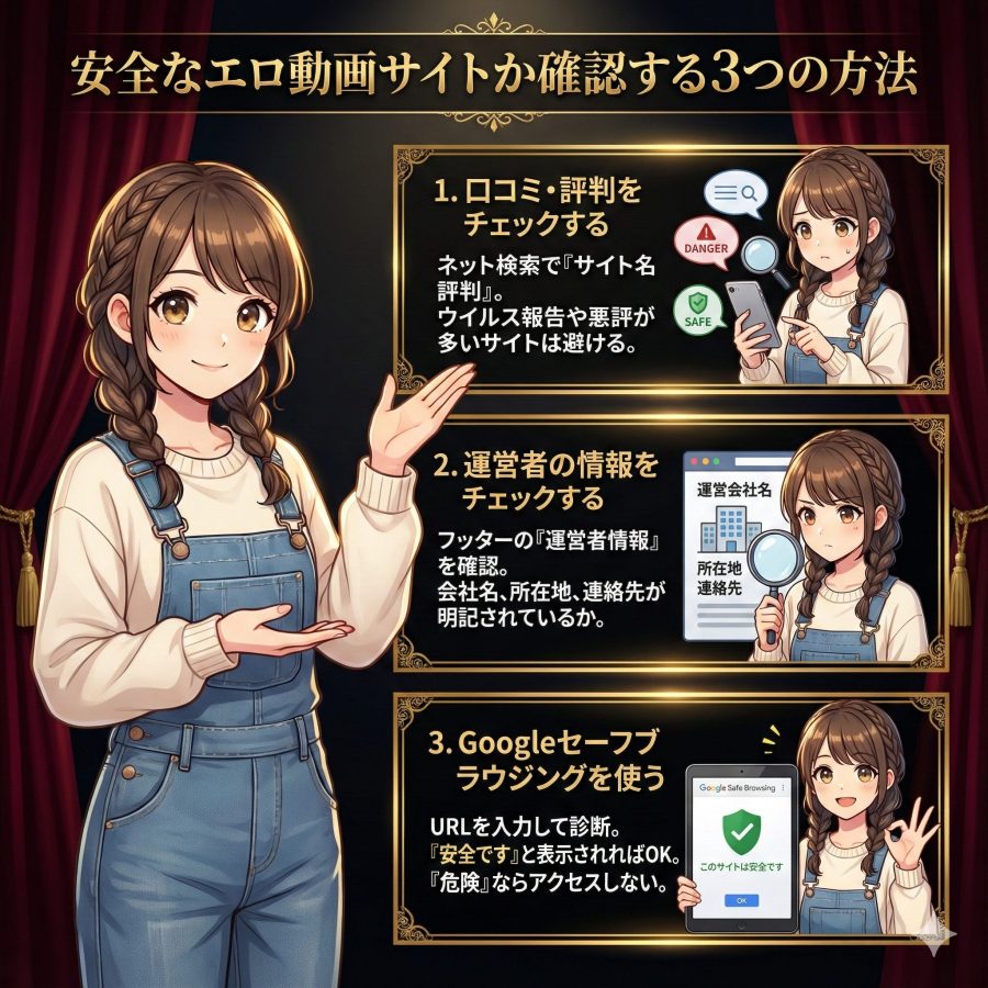 安全なエロ動画サイトか確認する方法