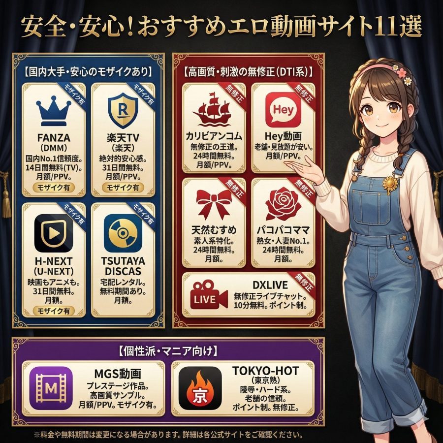 安全なエロ動画サイトおすすめ11選