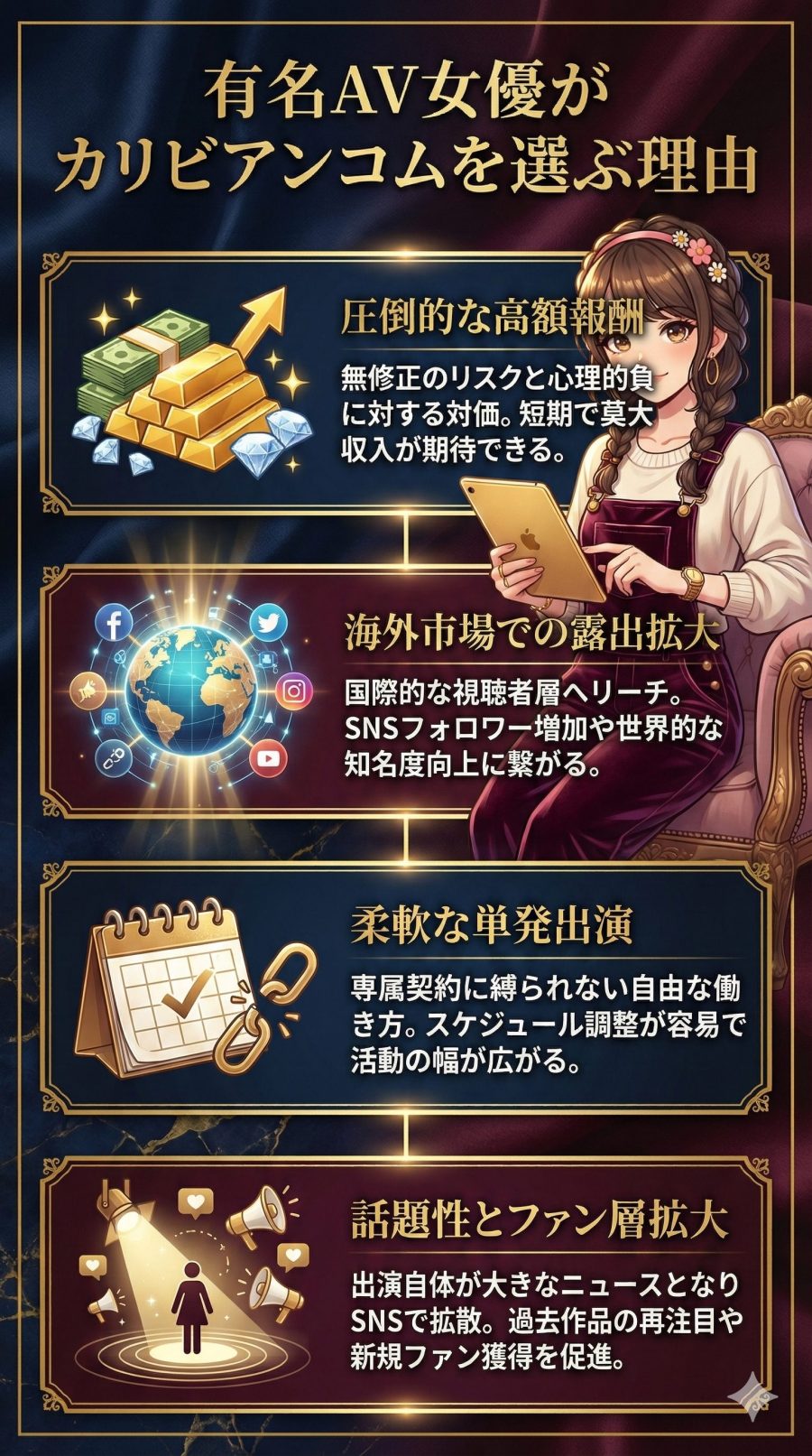 カリビアンコムに有名AV女優が出演する主な理由