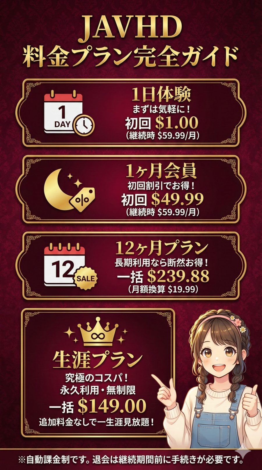 JAVHDの料金プラン