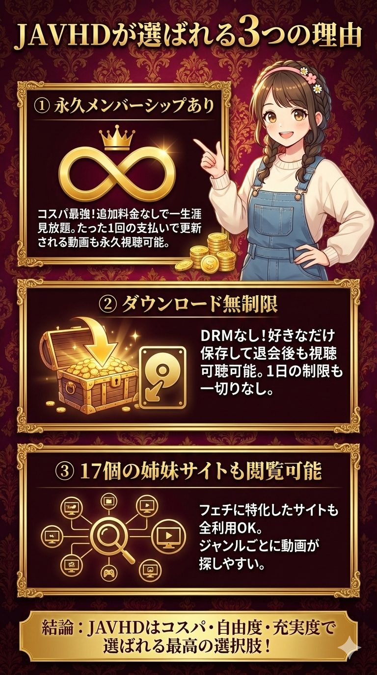 JAVHDが選ばれる3つの理由