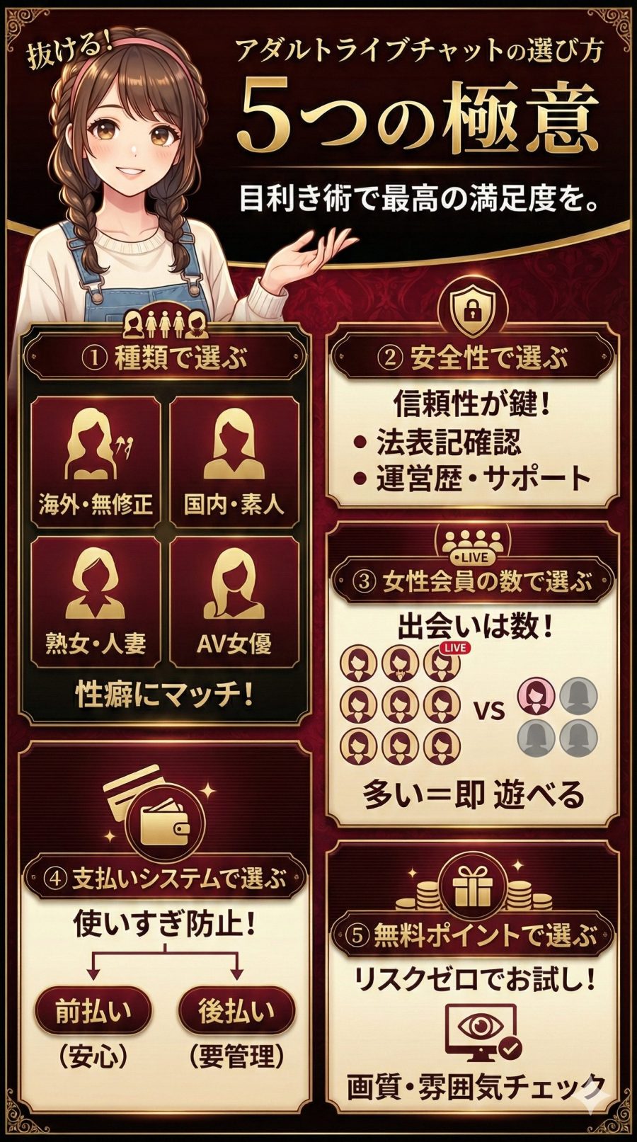 抜けるアダルトライブチャットの選び方