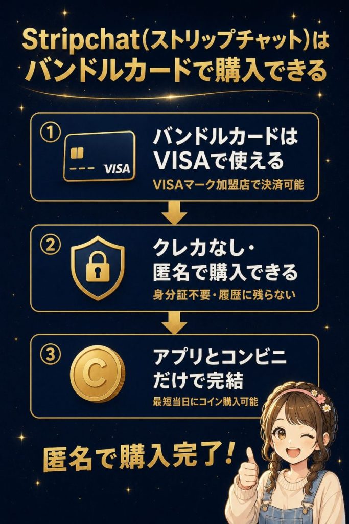 Stripchat(ストリップチャット)はバンドルカードで購入できる