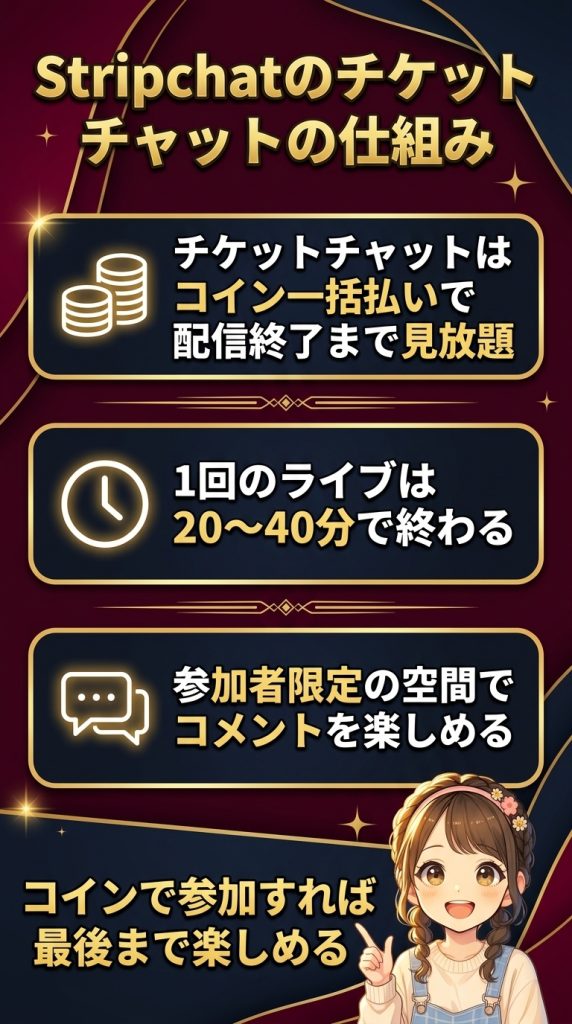 Stripchatのチケットチャットの仕組み