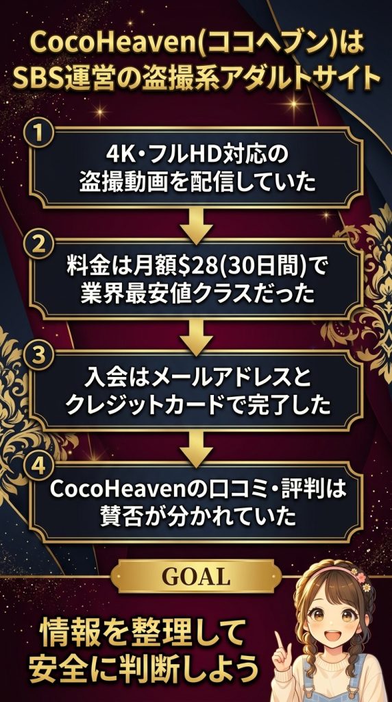 CocoHeaven(ココヘブン)はSBS運営の盗撮系アダルトサイト