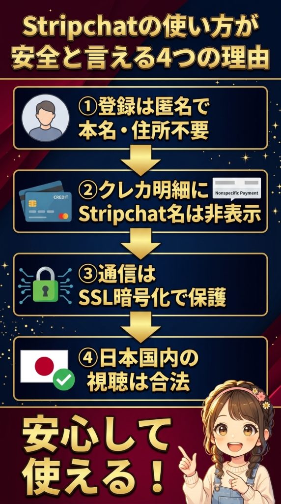 Stripchatの使い方が安全と言える4つの理由