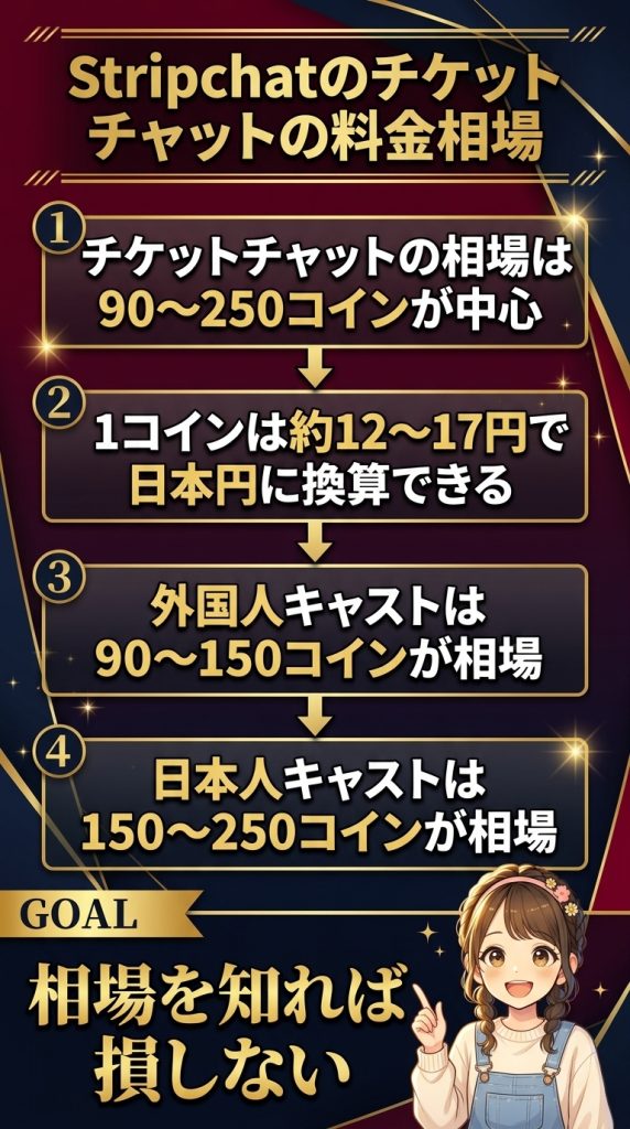 Stripchatのチケットチャットの料金相場