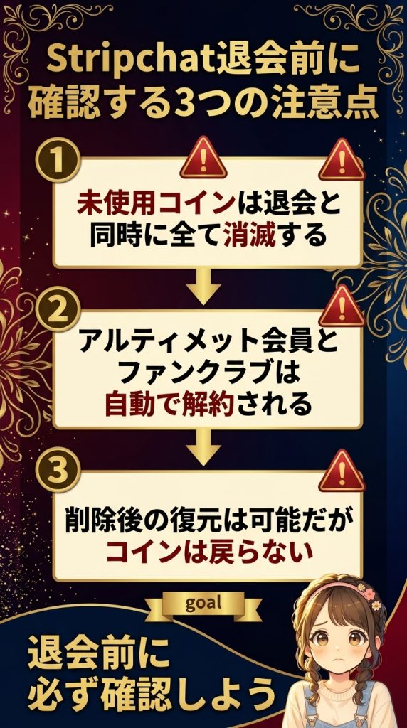 Stripchat退会前に確認する3つの注意点