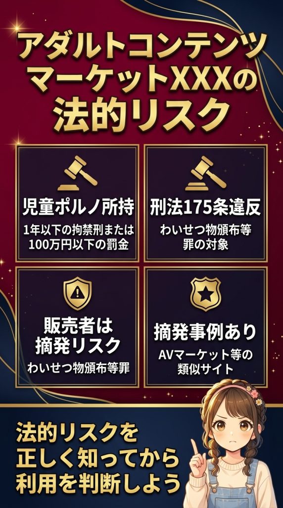 アダルトコンテンツマーケットXXXの法的リスク