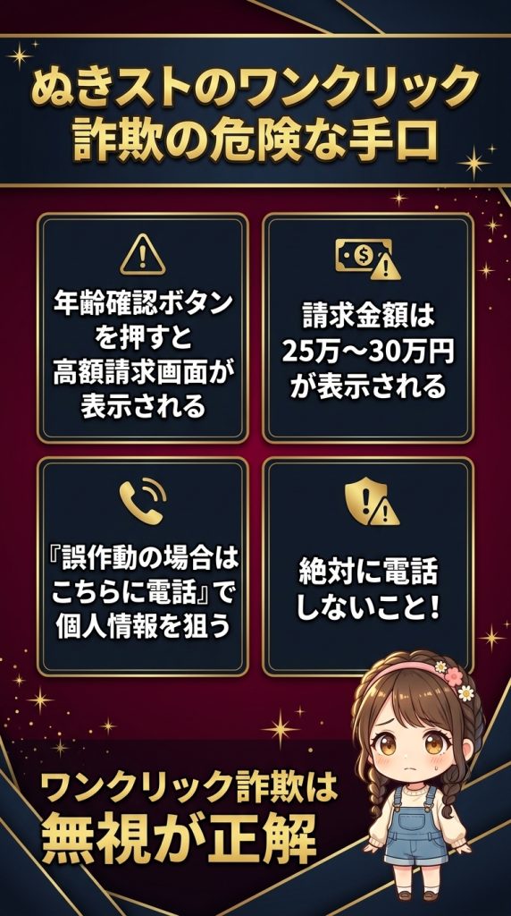 ぬきストのワンクリック詐欺の危険な手口