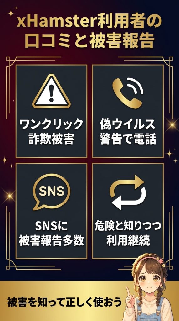 xHamster(エックスハムスター)利用者の口コミと被害報告