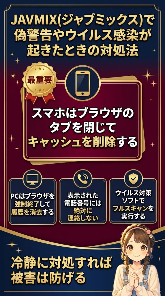 JAVMIX(ジャブミックス)で偽警告やウイルス感染が起きたときの対処法