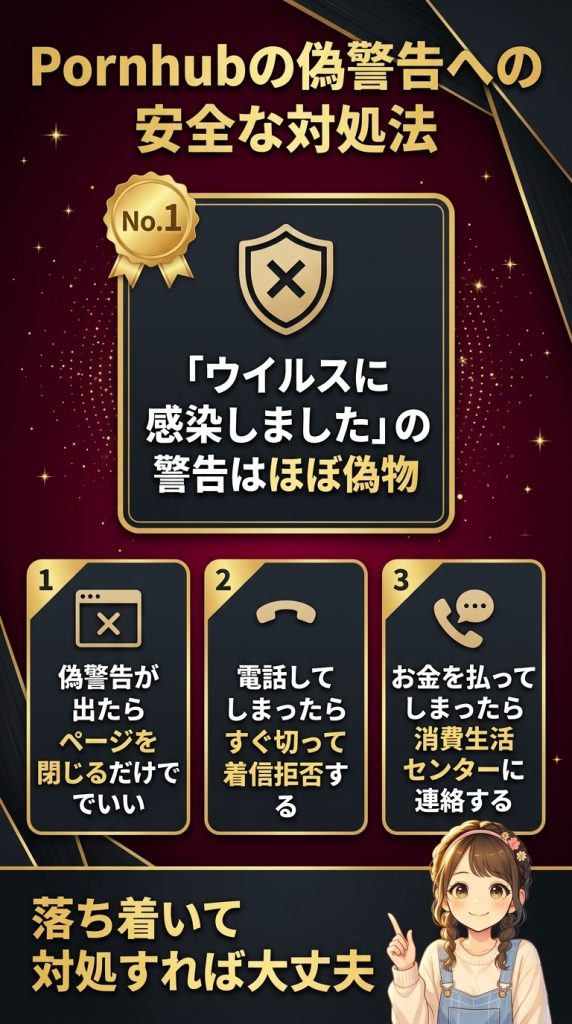 Pornhubの偽警告への安全な対処法