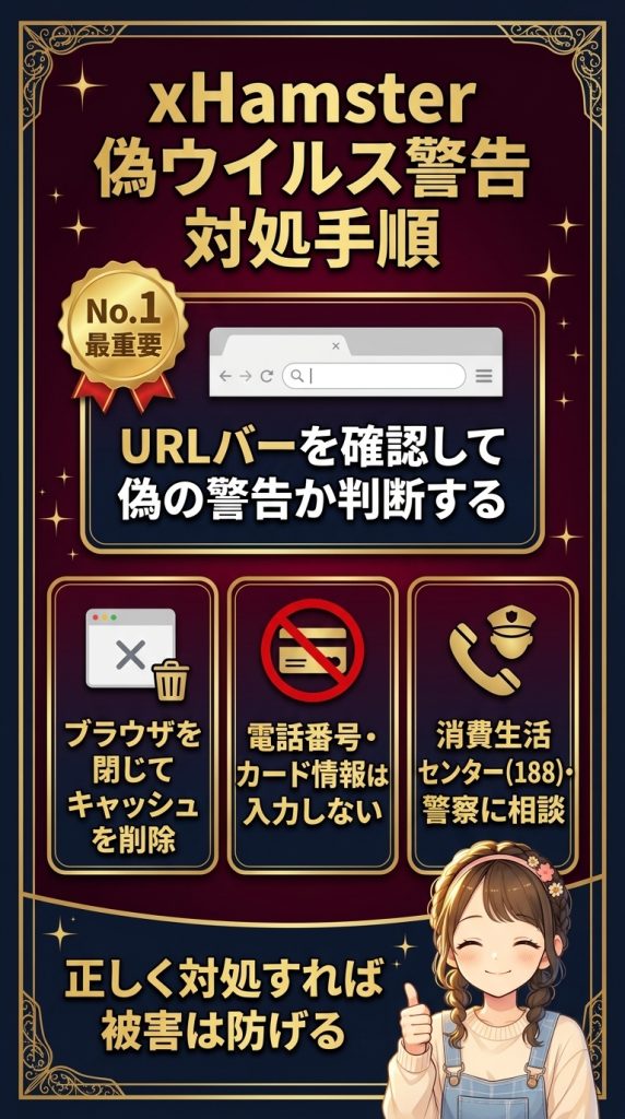 xHamster(エックスハムスター)で偽ウイルス警告が出たときの対処手順