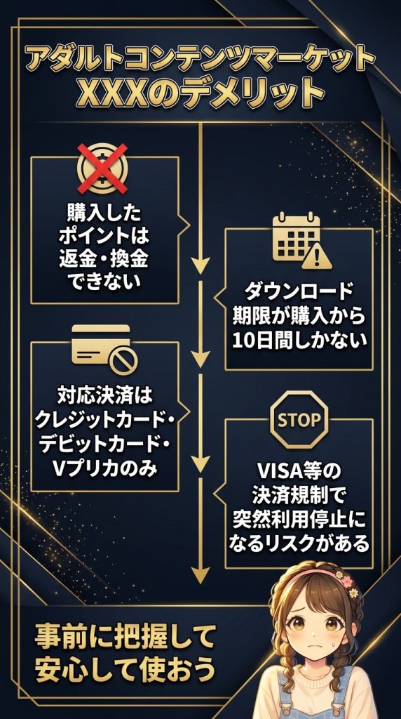 アダルトコンテンツマーケットXXXのデメリット