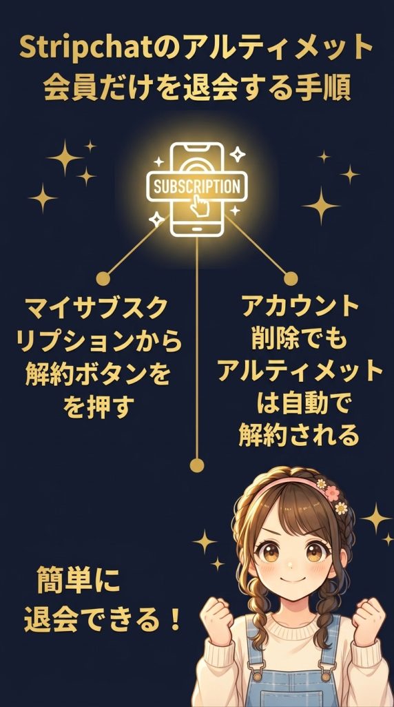 Stripchatのアルティメット会員だけを退会する手順