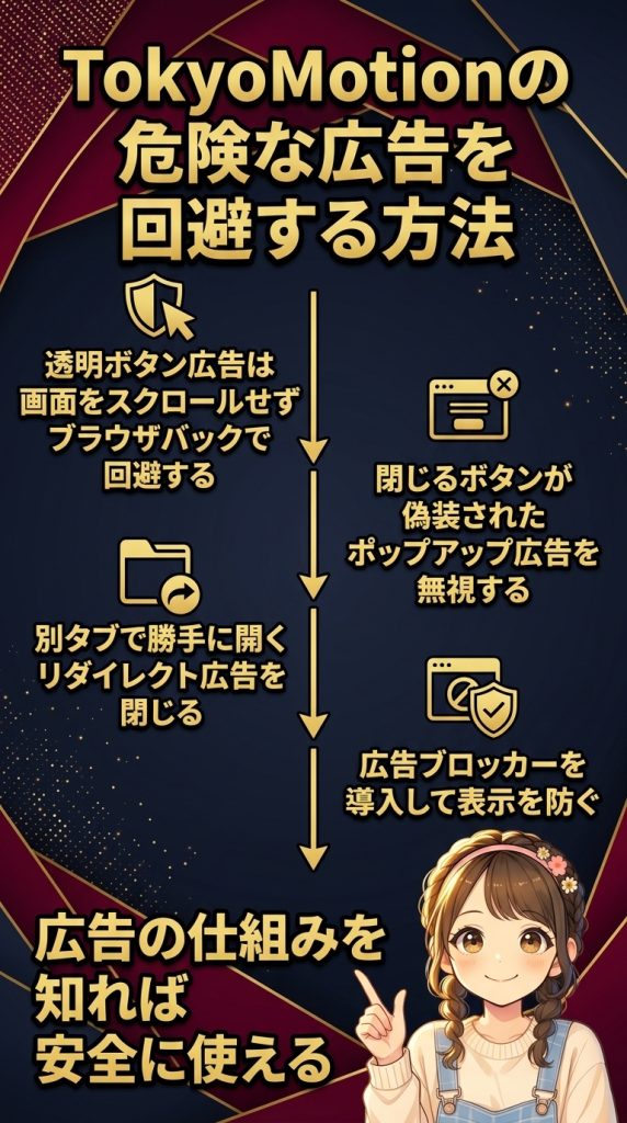 TokyoMotionの危険な広告を回避する方法