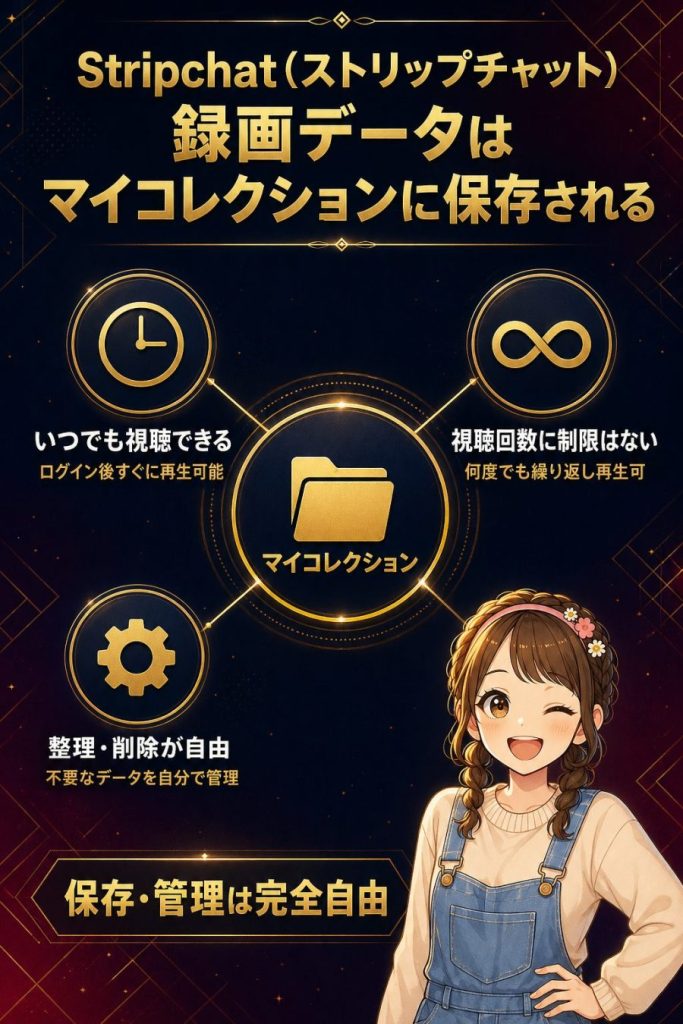 Stripchat(ストリップチャット)録画データはマイコレクションに保存される