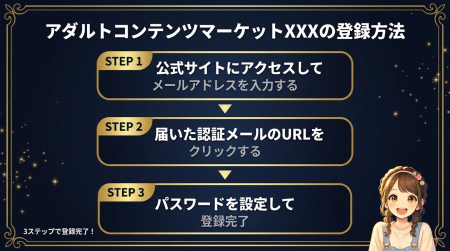 アダルトコンテンツマーケットXXXの登録方法