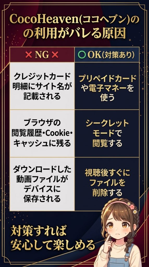 CocoHeaven(ココヘブン)の利用がバレる原因