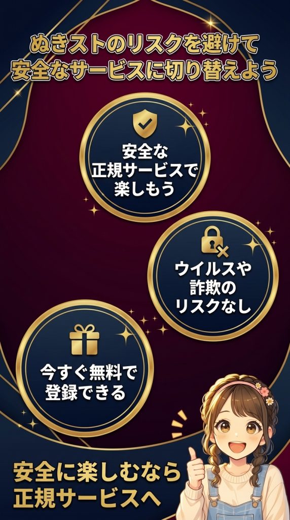 ぬきストのリスクを避けて安全なサービスに切り替えよう