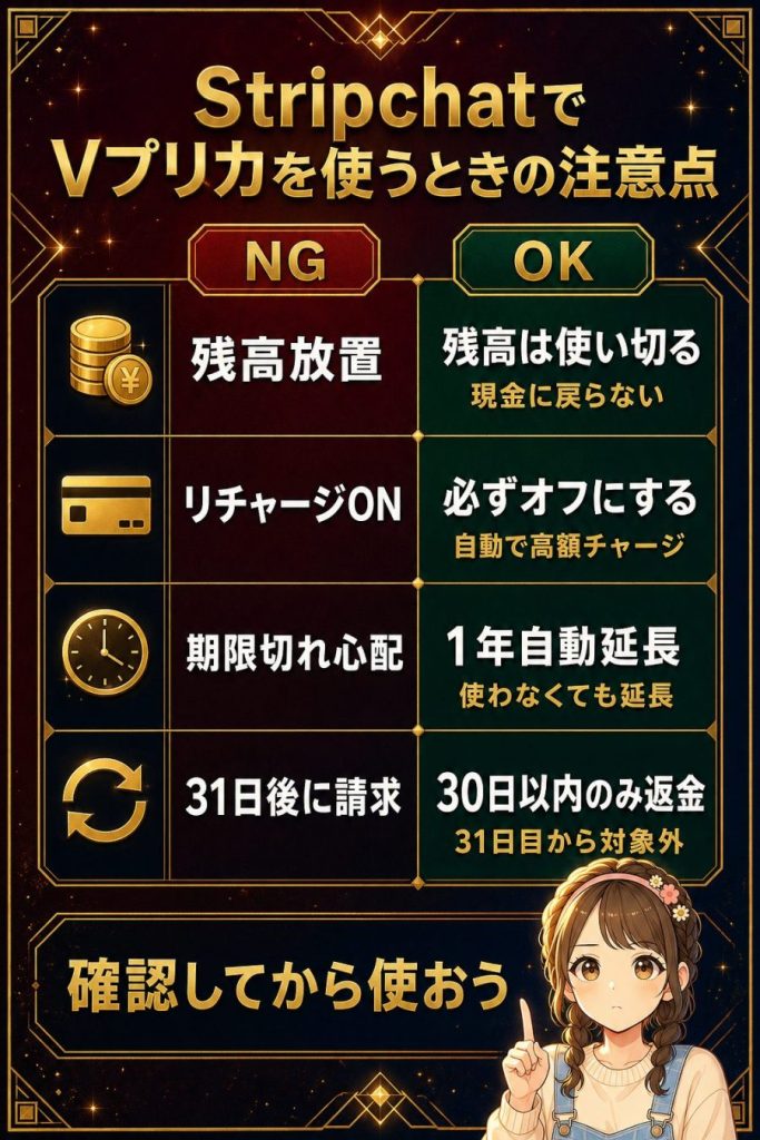 StripchatでVプリカを使うときの注意点