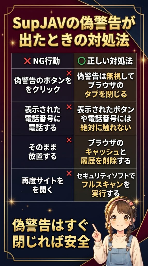 SupJAVの偽警告が出たときの対処法