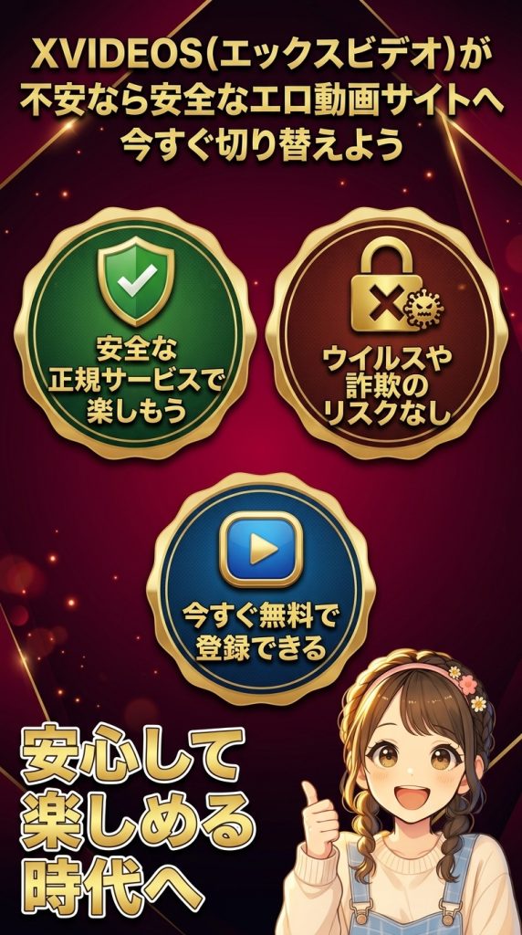 XVIDEOS(エックスビデオ)が不安なら安全なエロ動画サイトへ今すぐ切り替えよう