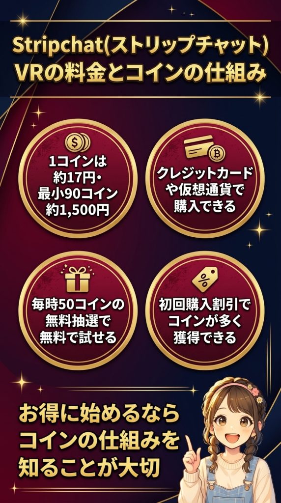 Stripchat(ストリップチャット) VRの料金とコインの仕組み