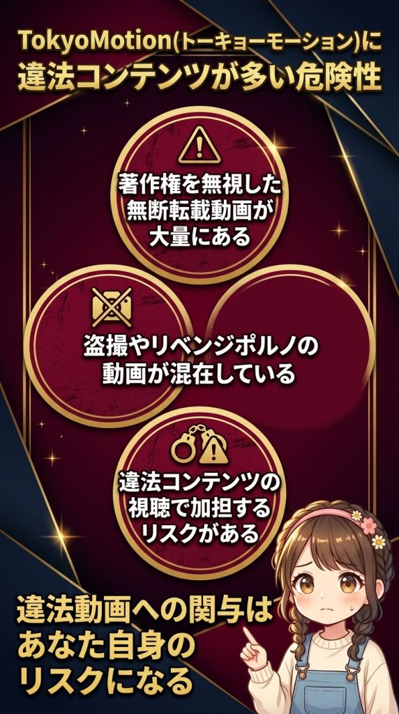 TokyoMotionに違法コンテンツが多い危険性