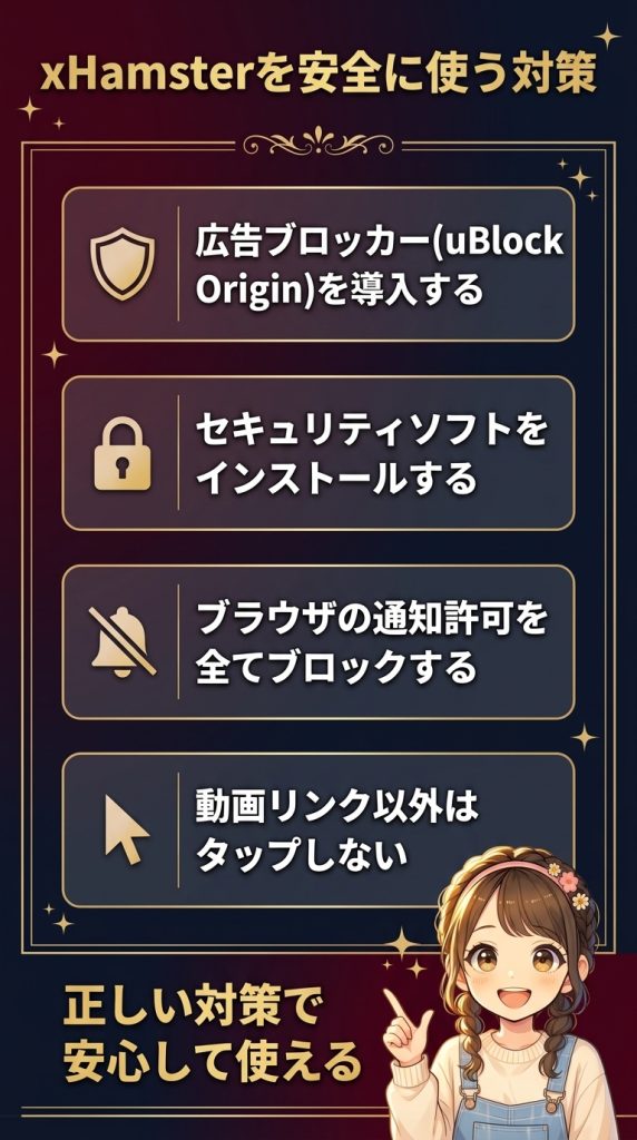 xHamster(エックスハムスター)を安全に使う対策