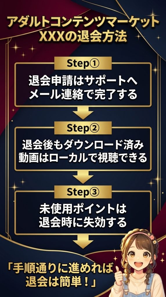 アダルトコンテンツマーケットXXXの退会方法