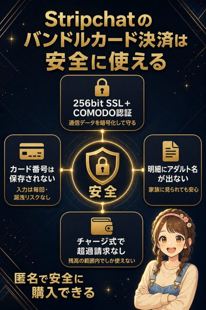 Stripchatのバンドルカード決済は安全に使える