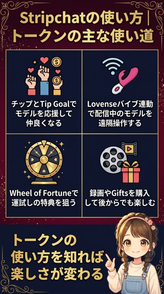 Stripchatの使い方｜トークンの主な使い道