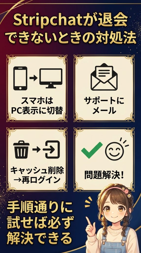 Stripchatが退会できないときの対処法