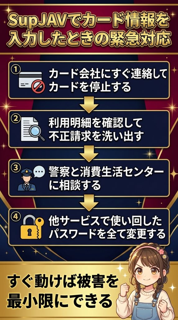SupJAVでカード情報を入力したときの緊急対応