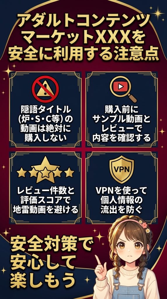 アダルトコンテンツマーケットXXXを安全に利用する注意点