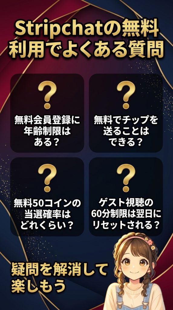 Stripchatの無料利用でよくある質問