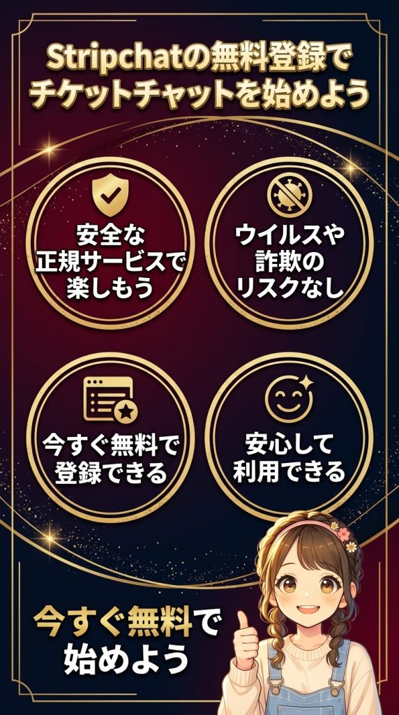 Stripchatの無料登録でチケットチャットを始めよう