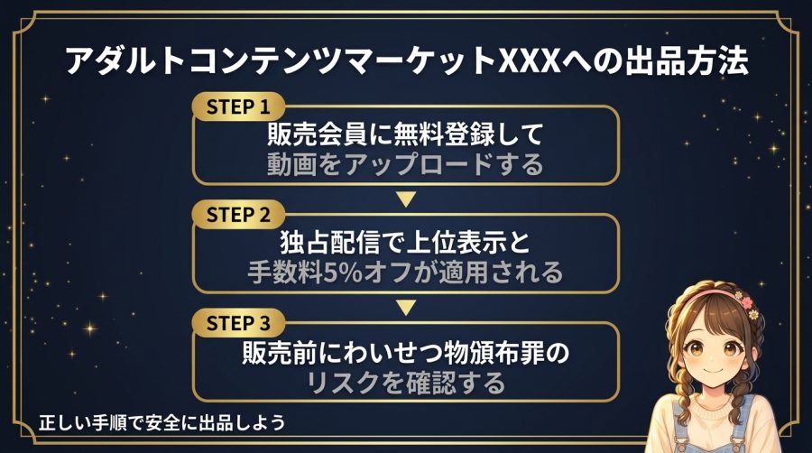 アダルトコンテンツマーケットXXXへの出品方法