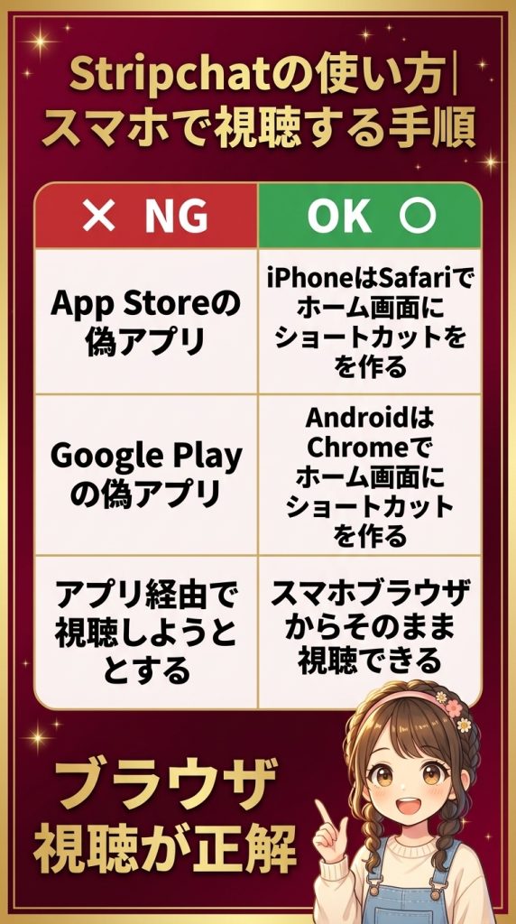 Stripchatの使い方｜スマホで視聴する手順