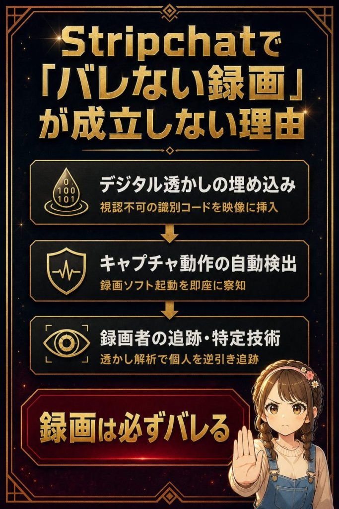 Stripchat(ストリップチャット)で「バレない録画」が成立しない理由