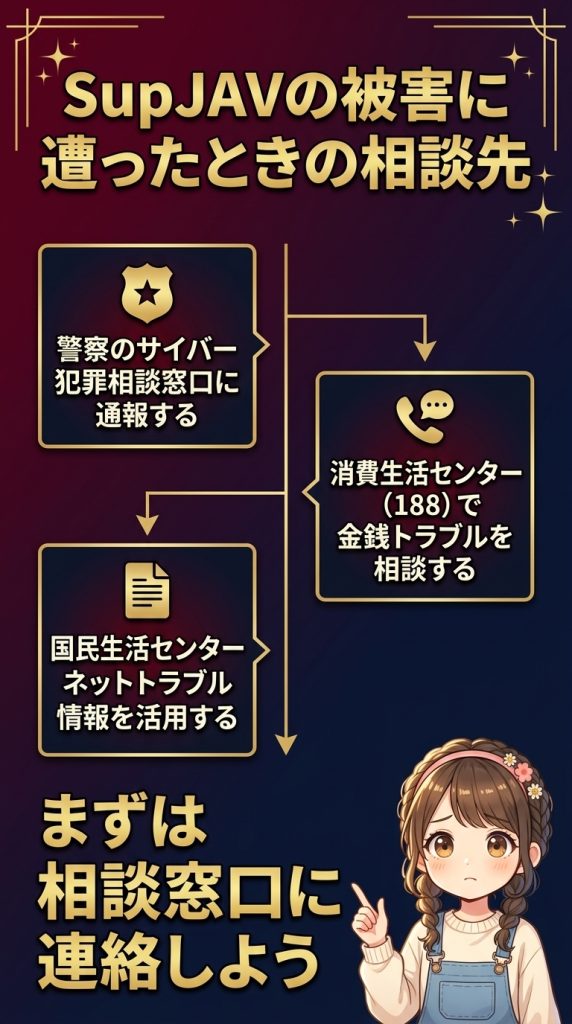 SupJAVの被害に遭ったときの相談先