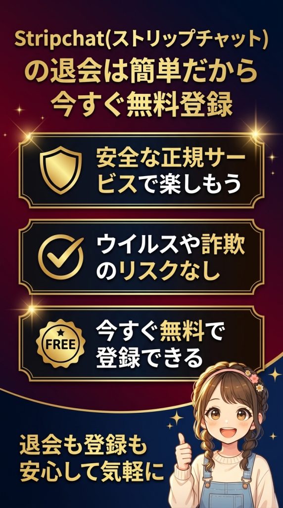 Stripchat(ストリップチャット)の退会は簡単だから今すぐ無料登録