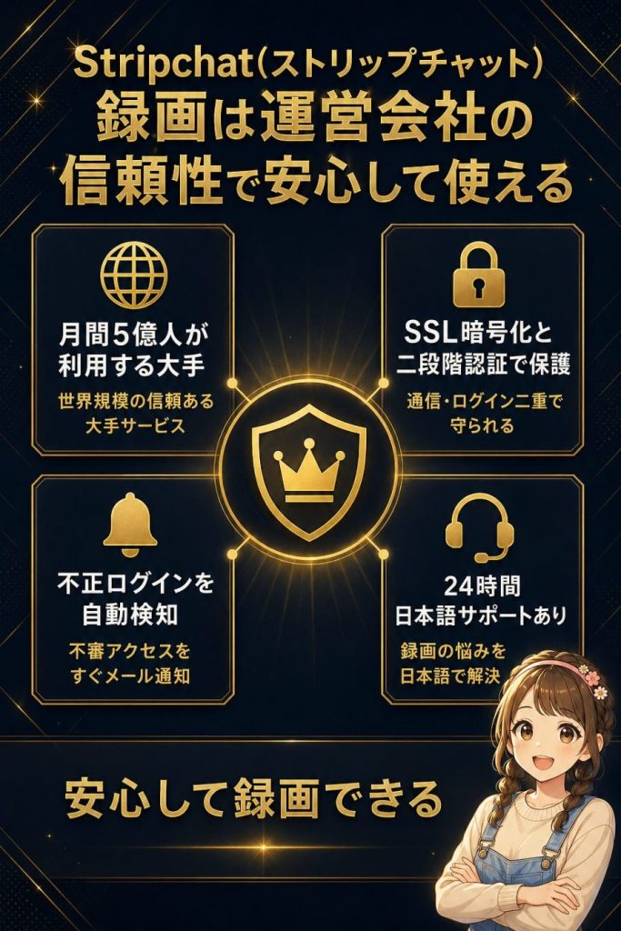 Stripchat(ストリップチャット)録画は運営会社の信頼性で安心して使える