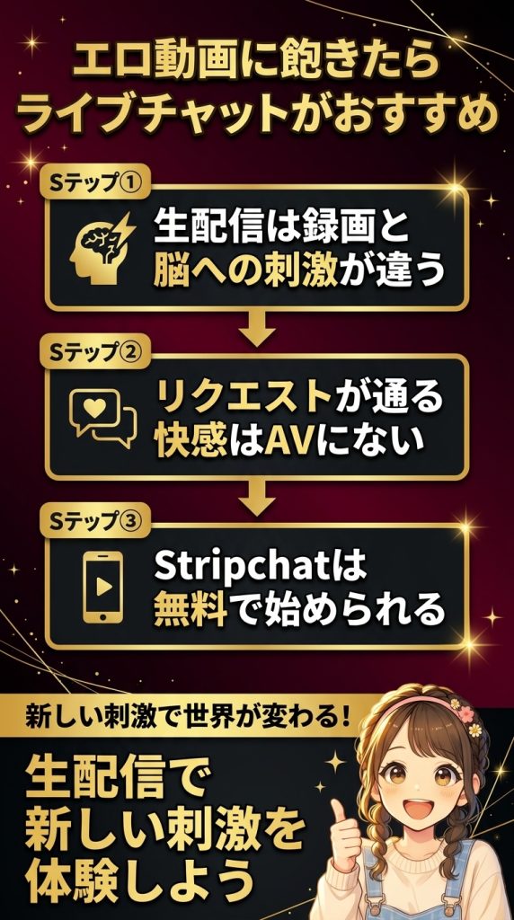 エロ動画に飽きたらライブチャットがおすすめ