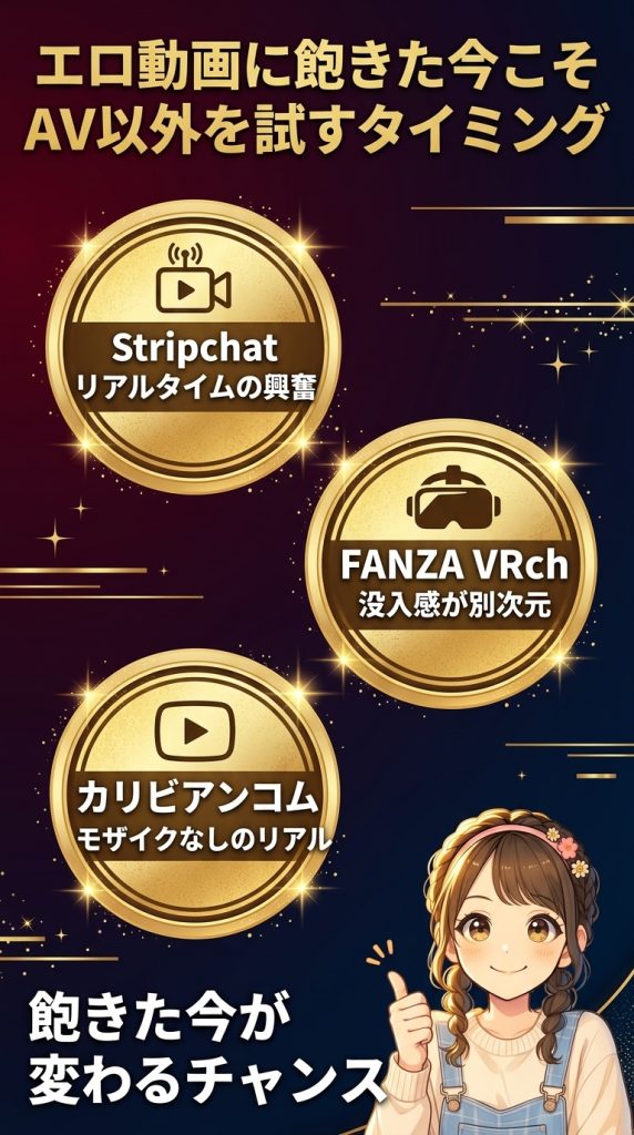 エロ動画に飽きた今こそAV以外を試すタイミング